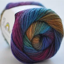 100% Wool Yarn Rainbow Color for Hand Knitting Crochet Plush Thickness Lanas Thread DIY Soft Scarf Shawl Sweater Freeshipping