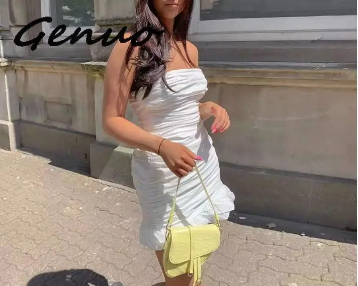 Genuo New Double Layers White Summer Dress 2019 Women Strapless Ruched Bodycon Dress Elegant Club Sexy Party Dress Tight Dresses
Genuo New Double Layers White Summer Dress 2019 Women Strapless Ruched Bodycon Dress Elegant Club Sexy Party Dress Tight Dresses