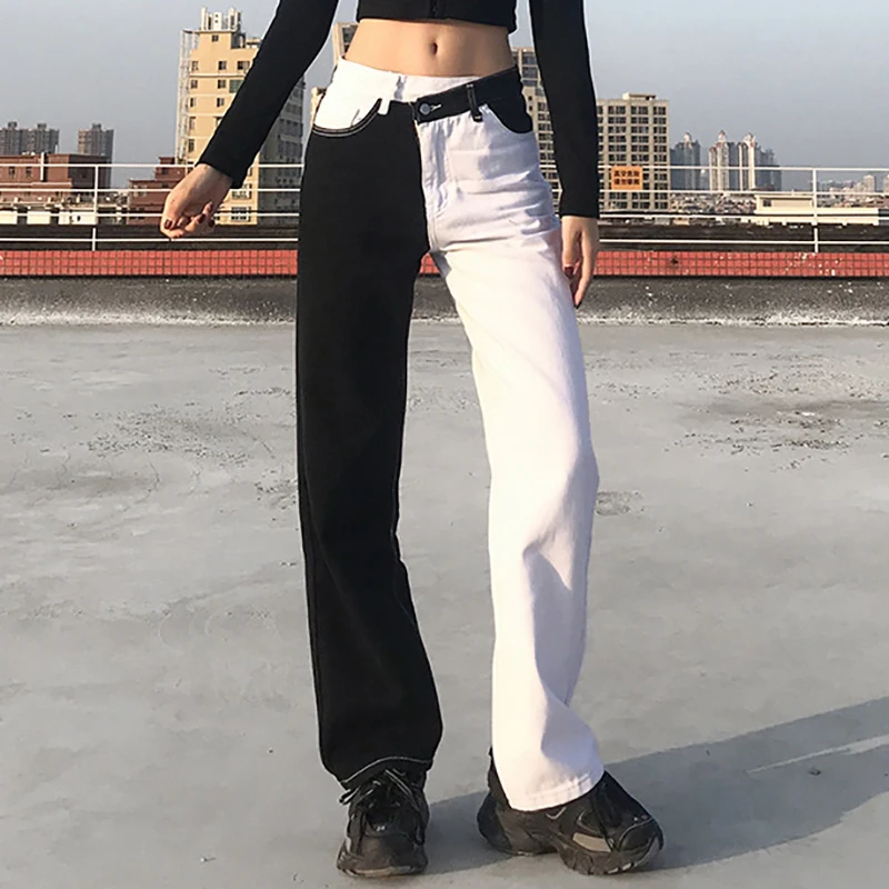 Women's Spring E-Girls Loose New High Waist Straight Tube Denim Pants High Quality Irregular Splicing Contrast Color Jeans
Women's Spring E-Girls Loose New High Waist Straight Tube Denim Pants High Quality Irregular Splicing Contrast Color Jeans