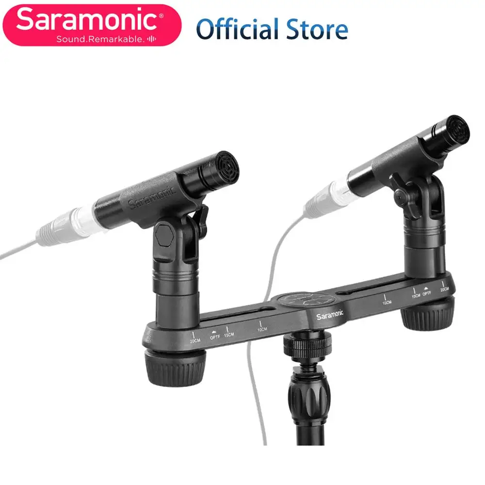 

Saramonic SR-M500 новая пара Кардиоидная студийные микрофоны и лобовых стекол, микрофоном зажимы, шаг бар крепление для вокала Запись