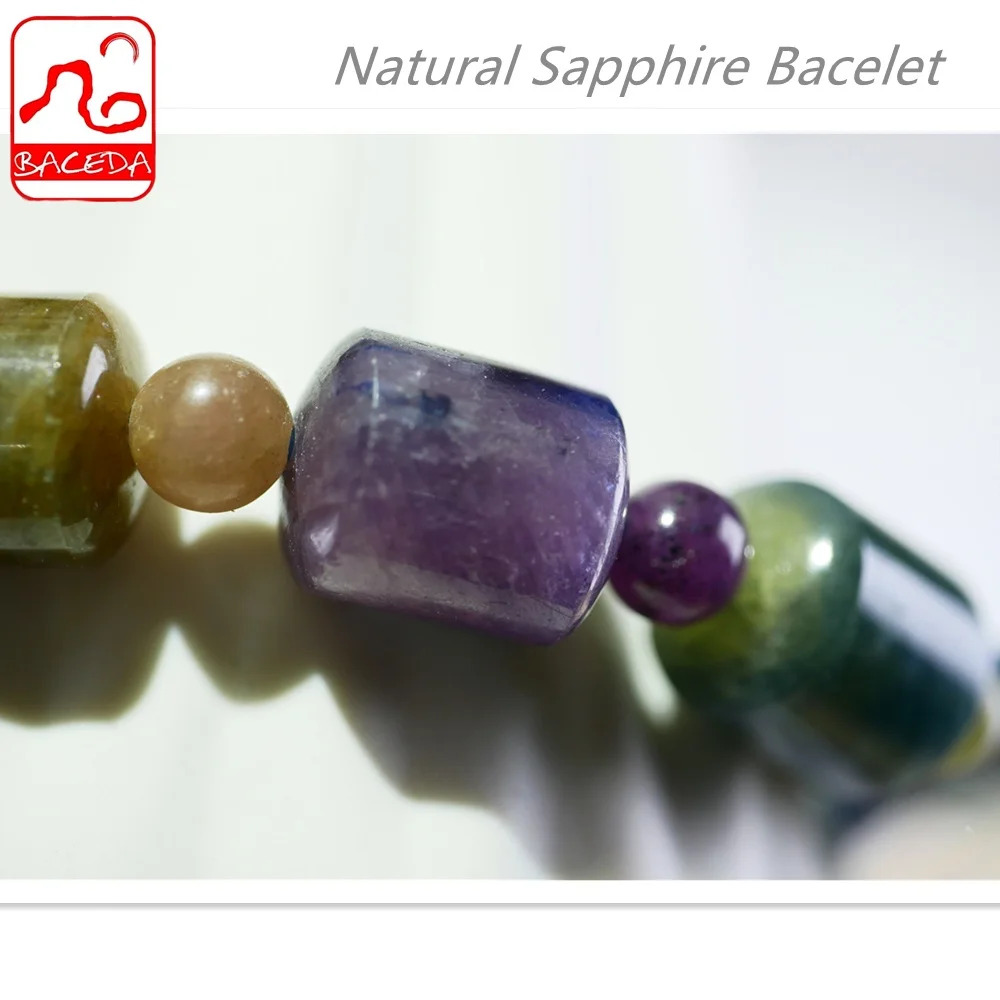 Baceda Natural Crystals HQ Rare Colorful Sapphire Bracelet Barrel Shape Design,September Birthstone with certificate
Baceda Natural Crystals HQ Rare Colorful Sapphire Bracelet Barrel Shape Design,September Birthstone with certificate