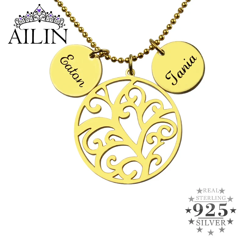 Ожерелье AILIN 1-3 из серебра 925 пробы с круглой гравировкой и именем семейного дерева
Ожерелье AILIN 1-3 из серебра 925 пробы с круглой гравировкой и именем семейного дерева