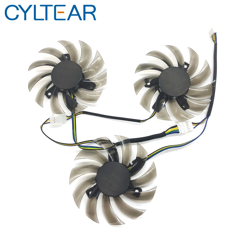 Кулер для видеокарты Gigabte GeForce GTX770 760 680 3 шт./лот 75 мм T128010SU 4 контакта а - купить по