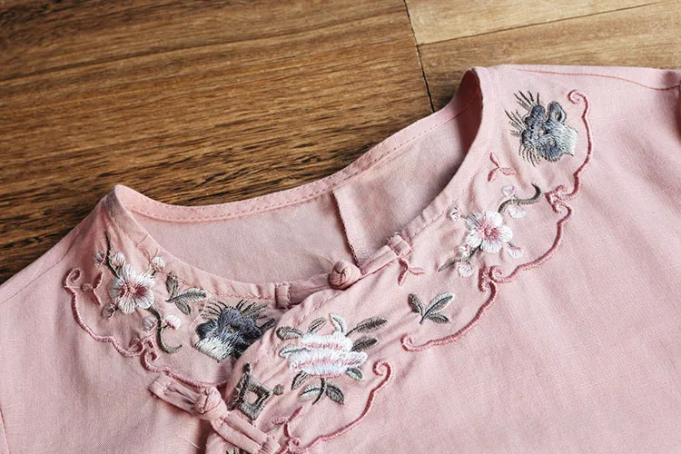 7328 Spring Women Dress Literary Chinese Style Buckle Embroidery Ramie O-Neck Long Sleeve Dress Women
7328 Spring Women Dress Literary Chinese Style Buckle Embroidery Ramie O-Neck Long Sleeve Dress Women