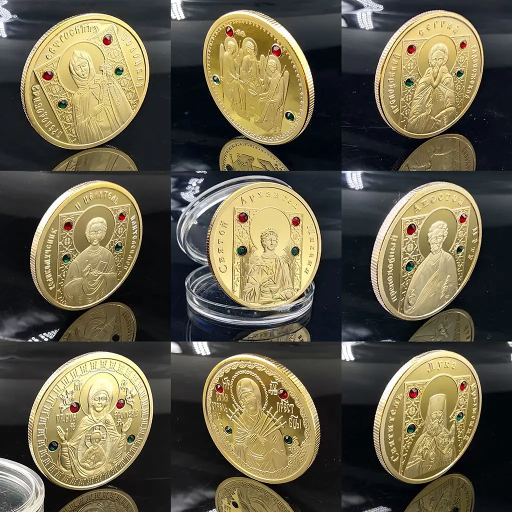 Russian Diamond Inlaid Religious Series Gold Commemorative Coin Commemorative Medallion Relief Gold Coins Collectibles
Russian Diamond Inlaid Religious Series Gold Commemorative Coin Commemorative Medallion Relief Gold Coins Collectibles