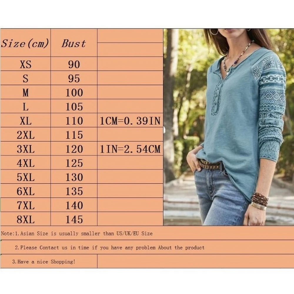Woman Tshirts Plus Size Fashion Print Fall New Long Sleeve V-Neck Solid Retro Loose Womens Tops Lugentolo
Woman Tshirts Plus Size Fashion Print Fall New Long Sleeve V-Neck Solid Retro Loose Womens Tops Lugentolo
