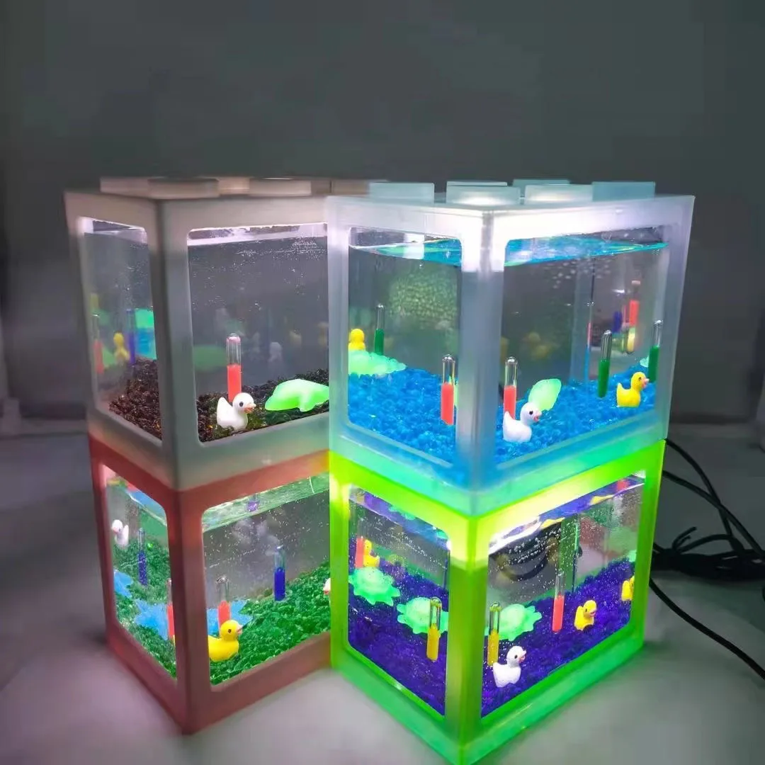 Mini Blocks Aquarium USB Fish Tank With LED Lamp Light Aquarium Ornamental Betta Fish Fighting Cylinder Fish Tank
Mini Blocks Aquarium USB Fish Tank With LED Lamp Light Aquarium Ornamental Betta Fish Fighting Cylinder Fish Tank