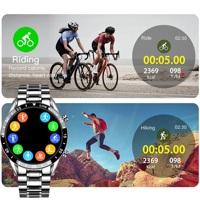 LIGE 2021 New Fashion Smartwatch Bluetooth Call Sport Men's Watch Heart Rate Monitoring Music Control Waterproof Smart Watch Man
LIGE 2021 New Fashion Smartwatch Bluetooth Call Sport Men's Watch Heart Rate Monitoring Music Control Waterproof Smart Watch Man