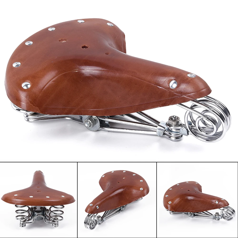 Mountain Bike Saddle Retro Classic Leather Cushion Soft Comfortable Vintage Genuine Saddle Spring Cushion Bicycle Replacement
Mountain Bike Saddle Retro Classic Leather Cushion Soft Comfortable Vintage Genuine Saddle Spring Cushion Bicycle Replacement