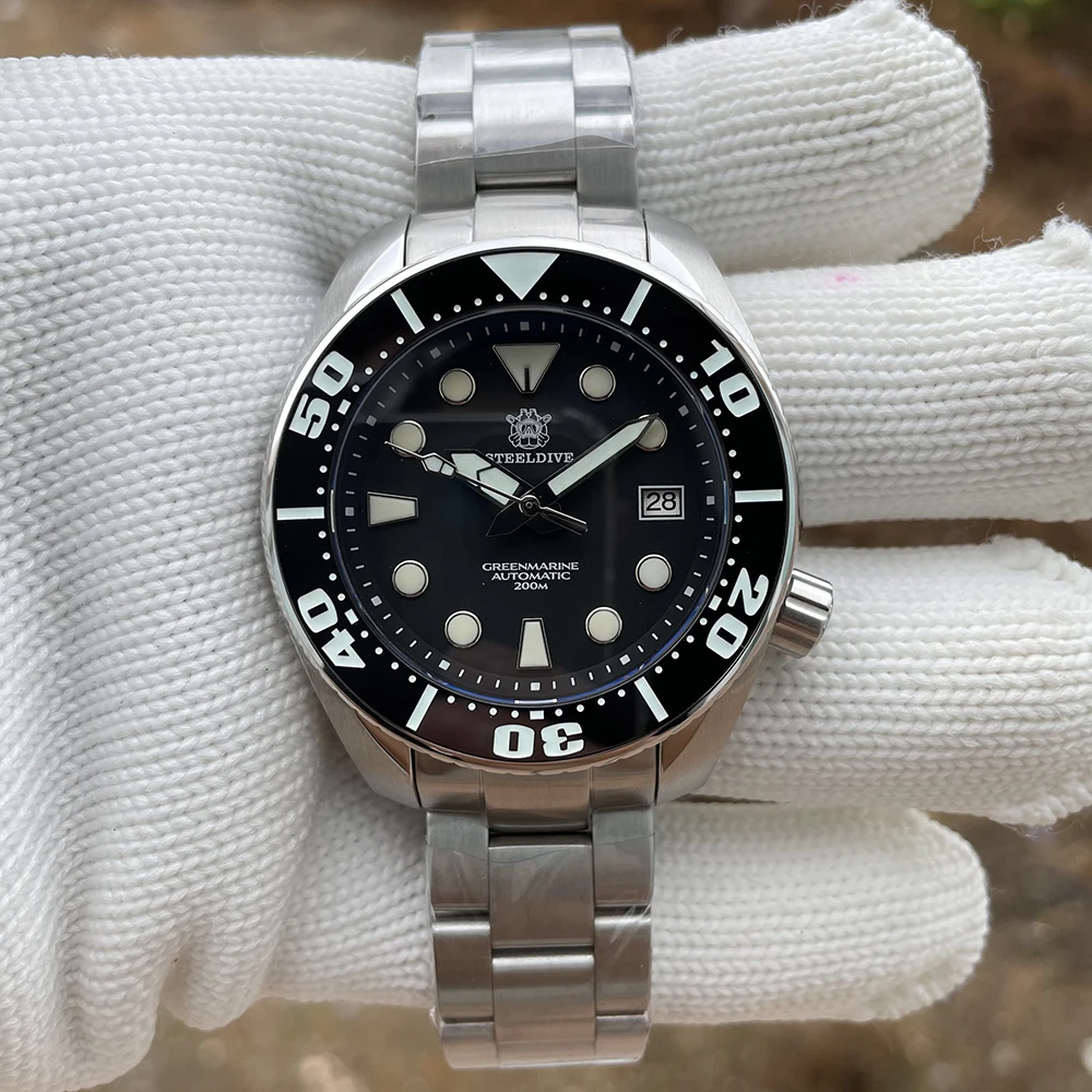 SD1971 Новое Прибытие 2020 STEELDIVE Марка Мужчины Наручные Часы Керамическая Рамка Синий