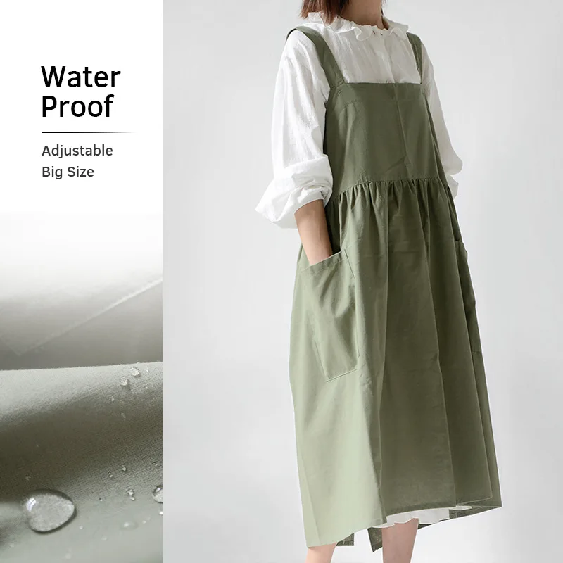 Washed Cotton Aprons Simple Korean Style Water-proof Unisex Adult Aprons for Woman Lady's Kitchen Cooking Coffee Bars Use
Washed Cotton Aprons Simple Korean Style Water-proof Unisex Adult Aprons for Woman Lady's Kitchen Cooking Coffee Bars Use