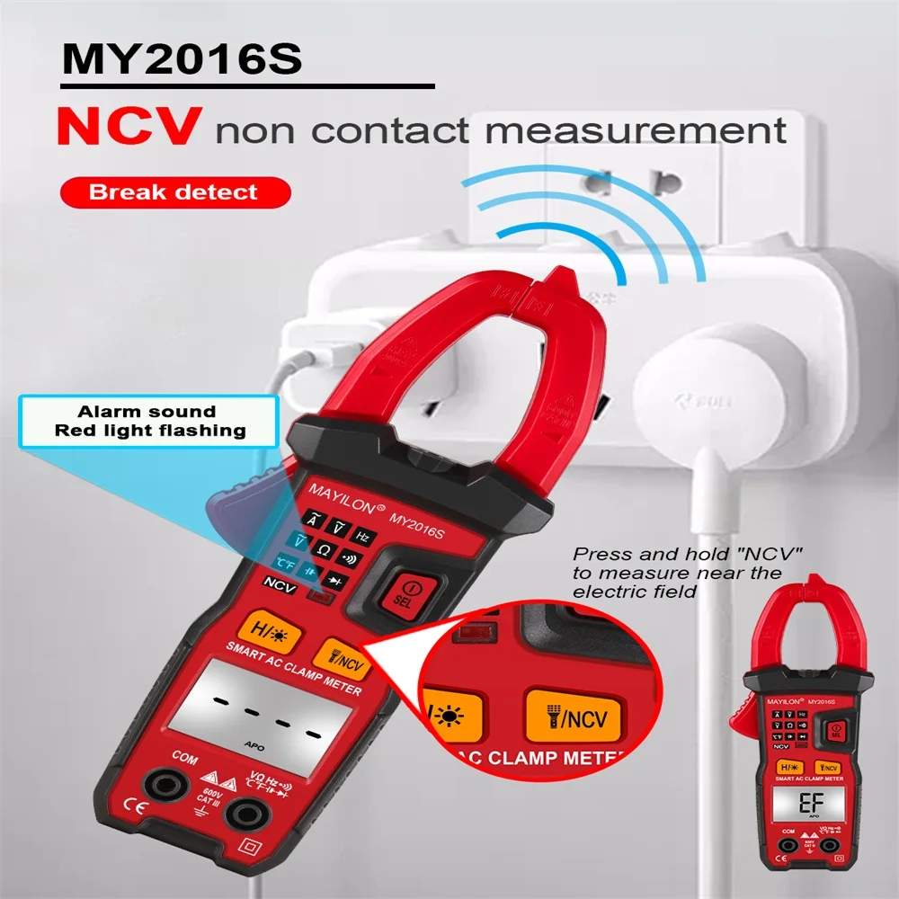 Automatic AC/DC Clamp Meters True RMS Current Voltage Auto Identification NCV Range Capacitance Non-contact Multimeter Measuring
Automatic AC/DC Clamp Meters True RMS Current Voltage Auto Identification NCV Range Capacitance Non-contact Multimeter Measuring