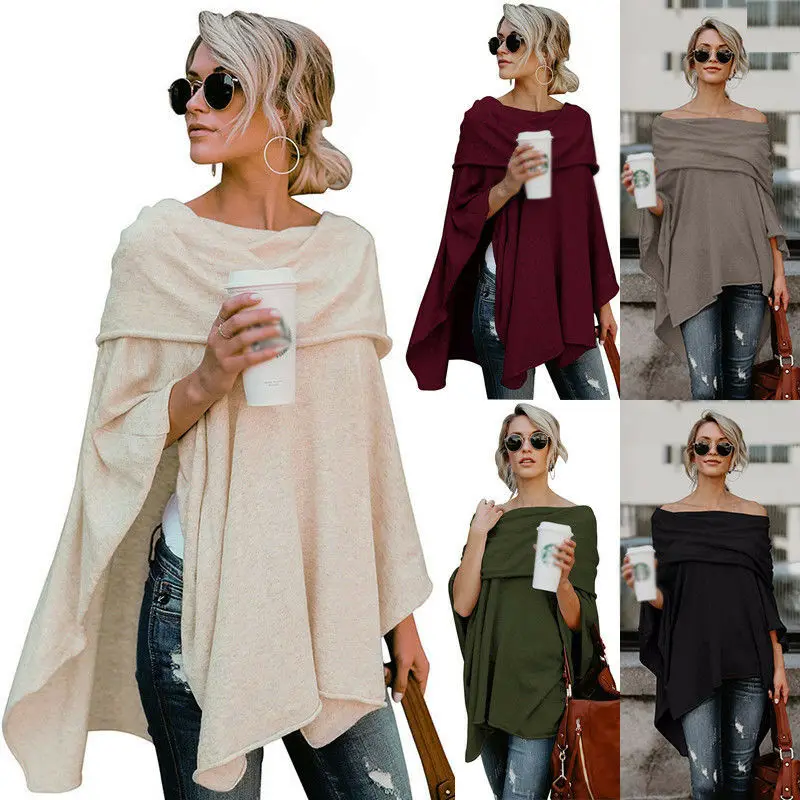Women Off Shoulder Irregular Sweater Cloak Pullover Poncho Top Long Shirt Blouse
Women Off Shoulder Irregular Sweater Cloak Pullover Poncho Top Long Shirt Blouse