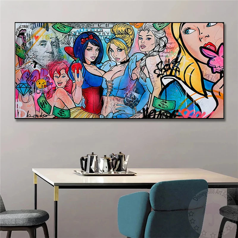 Disney Princess Portrait Poster Graffiti Art Famous People Painting Canvas Print Street Pop Picture Living Room Home Wall Decor
Disney Princess Portrait Poster Graffiti Art Famous People Painting Canvas Print Street Pop Picture Living Room Home Wall Decor