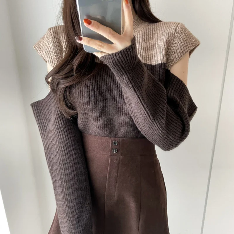 Korean Fashion Chic Early Autumn Elegant Knitted Top Femme Loose Long Sleeve Sweater Women Casual Fashion Pullovers Pull Femme
Korean Fashion Chic Early Autumn Elegant Knitted Top Femme Loose Long Sleeve Sweater Women Casual Fashion Pullovers Pull Femme