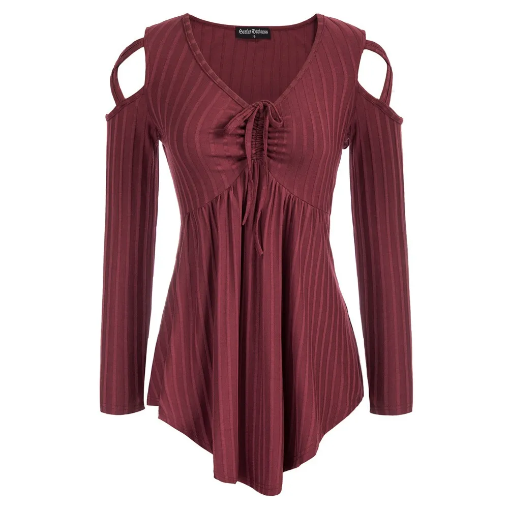SD Women Irregular Hem Tops Long Sleeve Hollowed-Out Shoulder V-Neck Tops Long Sleeves Shoulder Hollow Waist Top
SD Women Irregular Hem Tops Long Sleeve Hollowed-Out Shoulder V-Neck Tops Long Sleeves Shoulder Hollow Waist Top