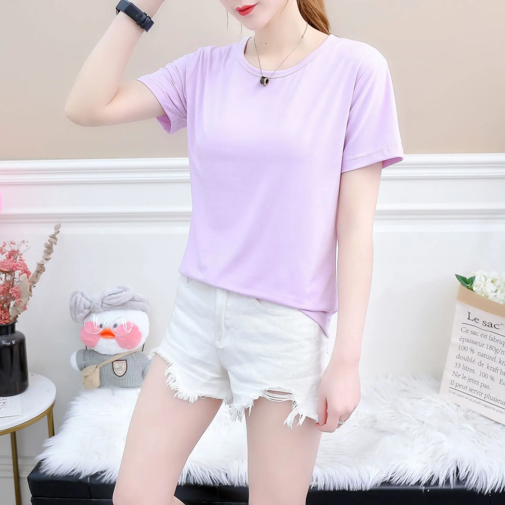 2021 summer trend solid color t-shirt fashion short-sleeved top street fashion hot-selling NKYF25
2021 summer trend solid color t-shirt fashion short-sleeved top street fashion hot-selling NKYF25