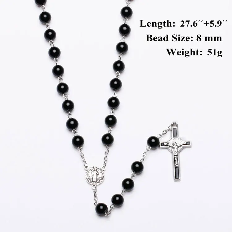 Black glass pearl catholic rosary necklace rosary necklace black cross religious necklace
Black glass pearl catholic rosary necklace rosary necklace black cross religious necklace