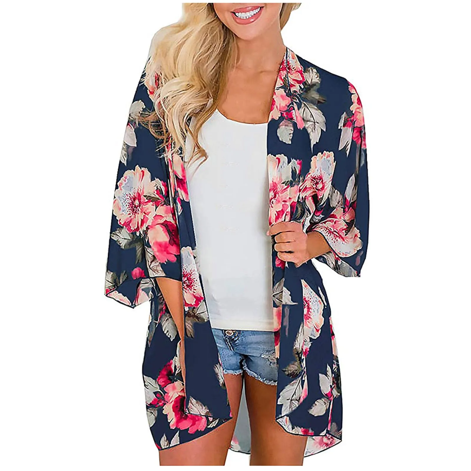 Bohemian Women Floral Kimono Cardigans Loose Shawl Beachwear Boho Casual Blouse Swimwear Half Sleeve Blusas Mujer Kimono #709
Bohemian Women Floral Kimono Cardigans Loose Shawl Beachwear Boho Casual Blouse Swimwear Half Sleeve Blusas Mujer Kimono #709