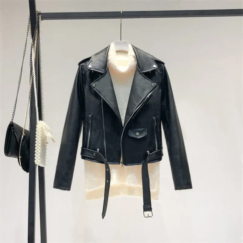 PU Faux Leather Jacket Women Slim Sashes Casual Biker Jackets Outwear Female Tops BF Style Blue Pink Leather Jacket Coat
PU Faux Leather Jacket Women Slim Sashes Casual Biker Jackets Outwear Female Tops BF Style Blue Pink Leather Jacket Coat