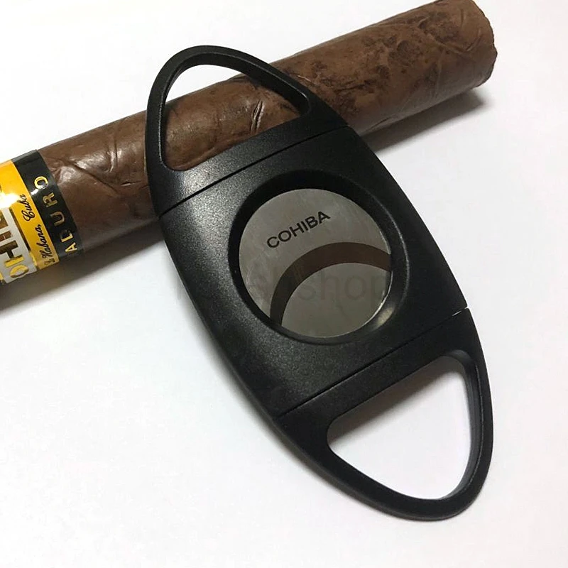 COHIBA Large 28mm Hole Diameter Stainless Steel Cigar Cutter Created Design Portable Plastic Cigars Sharp Smooth Scissors
COHIBA Large 28mm Hole Diameter Stainless Steel Cigar Cutter Created Design Portable Plastic Cigars Sharp Smooth Scissors