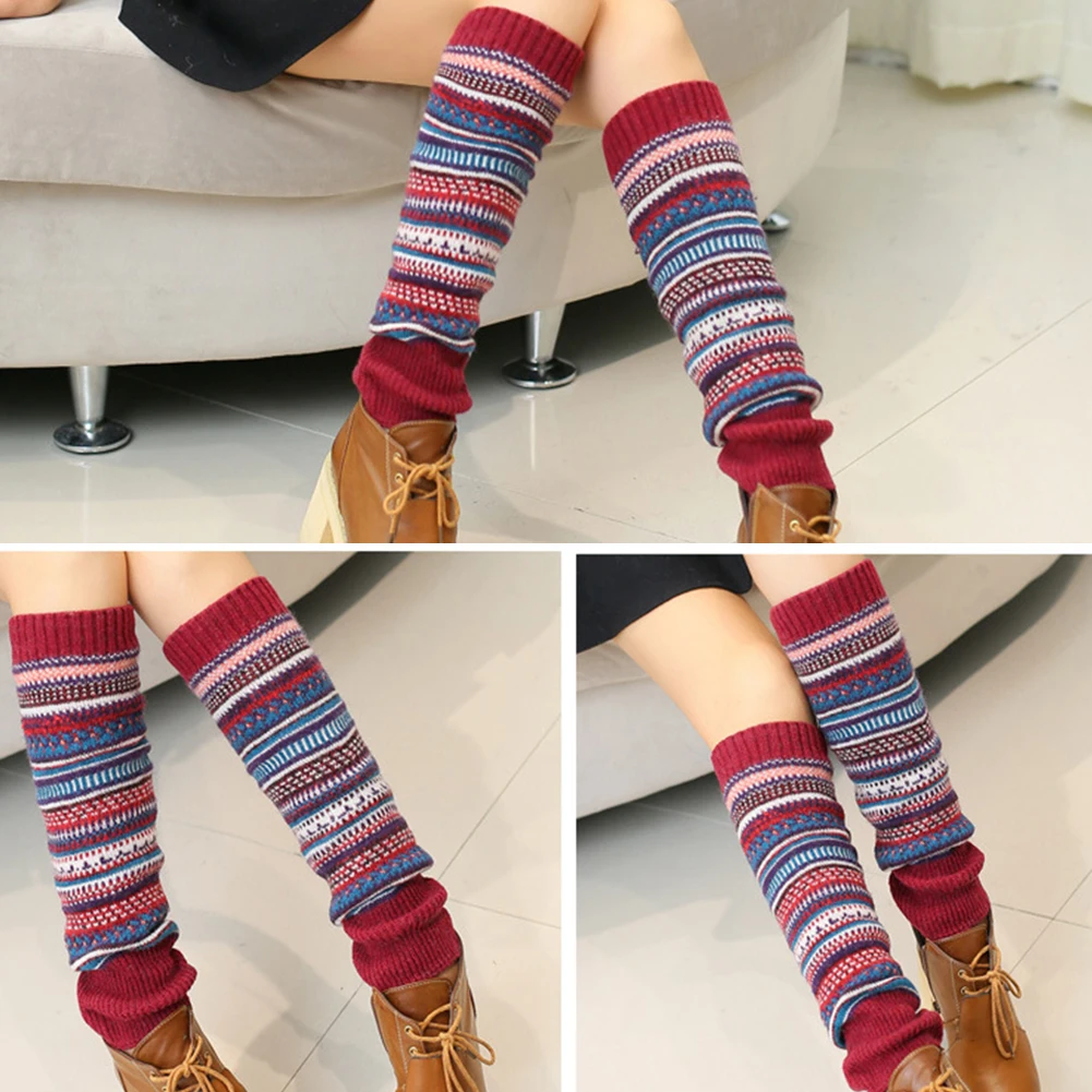 1 Pair Winter Autumn Fine Knitted Foot Lengthen Ladies Boot Knee High Thickened Contrast Color Women Leg Warmer Crochet Adult
1 Pair Winter Autumn Fine Knitted Foot Lengthen Ladies Boot Knee High Thickened Contrast Color Women Leg Warmer Crochet Adult