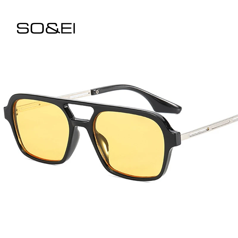 SO&EI Retro Rectangle Sunglasses Women Fashion Candy Color Lens Eyewear Men Outdoor Driving Shades UV400 Square Sun Glasses 
SO&EI Retro Rectangle Sunglasses Women Fashion Candy Color Lens Eyewear Men Outdoor Driving Shades UV400 Square Sun Glasses