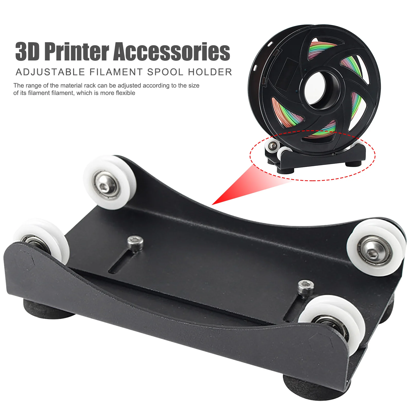 3D Printer Parts PLA Filament Holder 3D Printer Material Rack Filament Spool Holder Material Shelves Supplies Tray With Bearing 
3D Printer Parts PLA Filament Holder 3D Printer Material Rack Filament Spool Holder Material Shelves Supplies Tray With Bearing