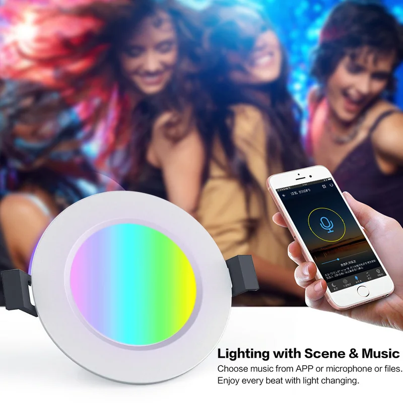 LED Downlight Ceiling Spot Light Lamp WiFi Smart LED RGB Dimming Spot Light Lamp Work With Alexa Google Home Assistant
LED Downlight Ceiling Spot Light Lamp WiFi Smart LED RGB Dimming Spot Light Lamp Work With Alexa Google Home Assistant