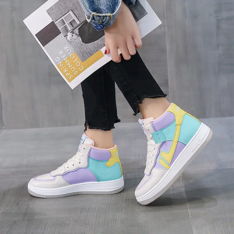 Women High Top Sneakers 2021 Spring Fashion Leather Trainers Womens Chunky Vulcanized Shoes Tenis Female White Casual Footwear
Women High Top Sneakers 2021 Spring Fashion Leather Trainers Womens Chunky Vulcanized Shoes Tenis Female White Casual Footwear