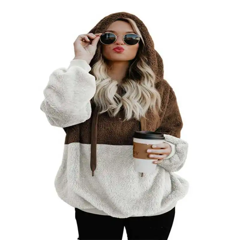 Coat Hoodie Sweatshirt Winter Fluffy Hooded Jumper Women Pullover Fur Hooded patchwork Pullover
Coat Hoodie Sweatshirt Winter Fluffy Hooded Jumper Women Pullover Fur Hooded patchwork Pullover