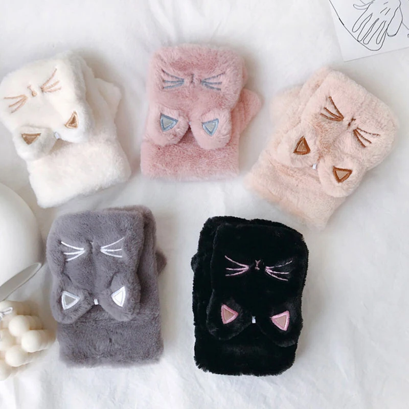 Cute Cartoon Cats Printed Flip Half Finger Gloves Fashion Furry Winter Warm Mittens Korean Style Thick Plush Girls Winter Gloves
Cute Cartoon Cats Printed Flip Half Finger Gloves Fashion Furry Winter Warm Mittens Korean Style Thick Plush Girls Winter Gloves