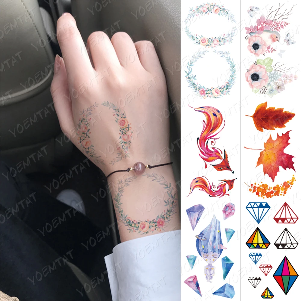 Waterproof Temporary Tattoo Sticker Blue Flower Wreath Color Diamond Bird Leaf Branch Tatoo Arm Hand Flash Tatto Man Woman Child
Waterproof Temporary Tattoo Sticker Blue Flower Wreath Color Diamond Bird Leaf Branch Tatoo Arm Hand Flash Tatto Man Woman Child