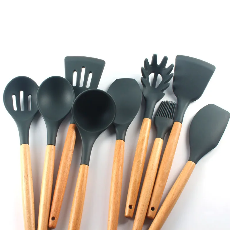 12inch Silicone Cooking Set Utensils Set Spatula Shovel Soup Spoon Beech Wood Handle Heat-Resistant Non-stick pan friendly
12inch Silicone Cooking Set Utensils Set Spatula Shovel Soup Spoon Beech Wood Handle Heat-Resistant Non-stick pan friendly