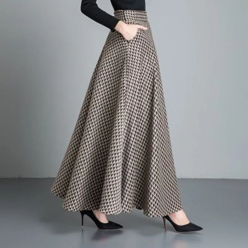 Фото 2019 модная винтажная Повседневная осенне зимняя женская юбка - купить