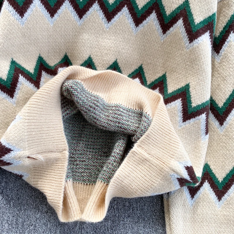 Women Korean Fashion College Loose Female Jumper Spring Autumn Women Pullover Sweater Wave Striped Knitting Sweater
Women Korean Fashion College Loose Female Jumper Spring Autumn Women Pullover Sweater Wave Striped Knitting Sweater