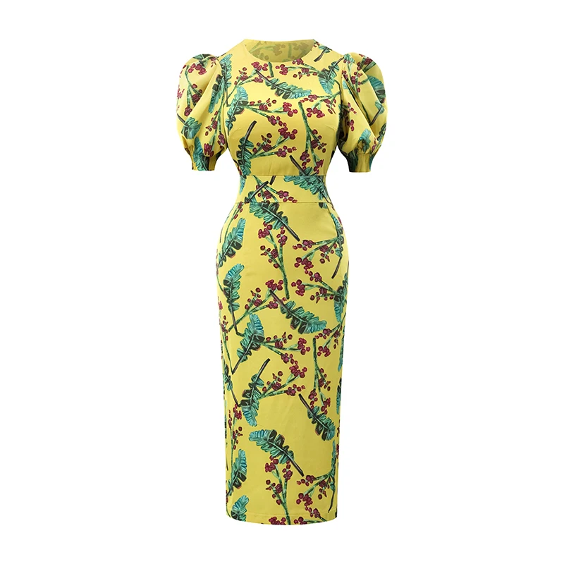 VGH Vintage Print Midi Dress Female O Neck Puff Sleeve High Waist Hit Color Slim Dresses For Women New Clothing 2021c Fashion
VGH Vintage Print Midi Dress Female O Neck Puff Sleeve High Waist Hit Color Slim Dresses For Women New Clothing 2021c Fashion