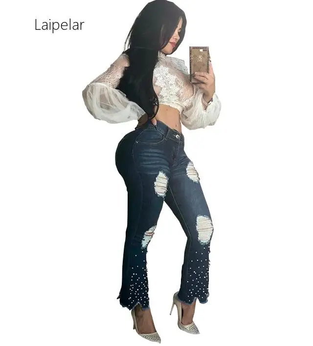 Beading Ripped Flare Pants For Women Skinny Fashion Casual Hole Jeans Female Eelgant Bodycon Jean Pants Slim Vestidos
Beading Ripped Flare Pants For Women Skinny Fashion Casual Hole Jeans Female Eelgant Bodycon Jean Pants Slim Vestidos