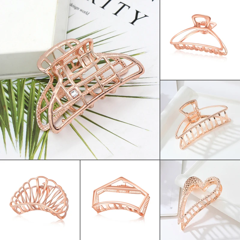 Rose Gold Color Hair Claws for Women Ladies Hair Barrette Hairpin Crab Alloy Hollow Hair Clips Hairpin Hair Accessories Headwear
Rose Gold Color Hair Claws for Women Ladies Hair Barrette Hairpin Crab Alloy Hollow Hair Clips Hairpin Hair Accessories Headwear