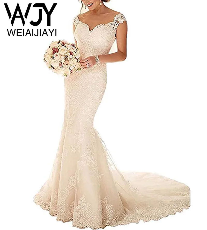 Summer Sexy Mermaid Sweep Train Lace Sexy See Through Sheer Bride Wedding Dresses Sleeveless Vestido De Novia Robe De Mariee
Summer Sexy Mermaid Sweep Train Lace Sexy See Through Sheer Bride Wedding Dresses Sleeveless Vestido De Novia Robe De Mariee