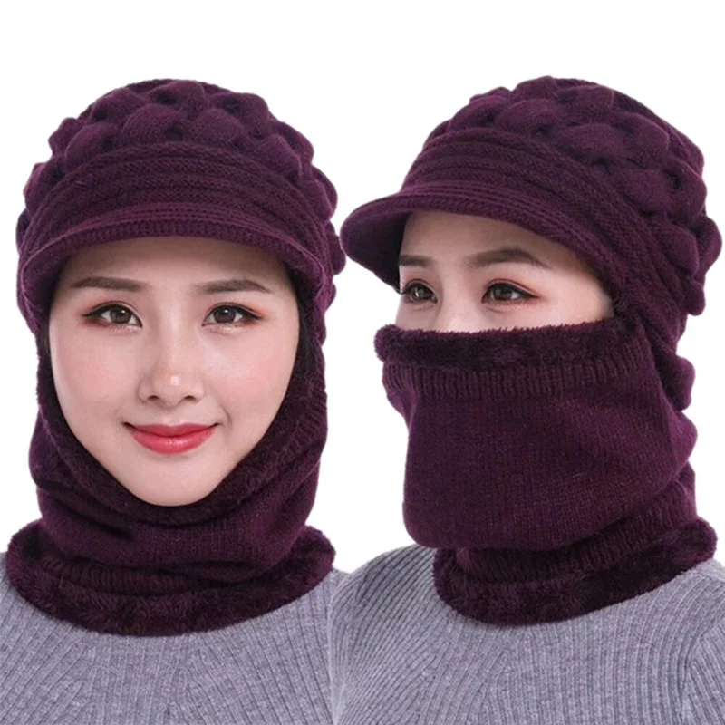 Middle-aged and elderly women autumn and winter woolen one-piece hats for the elderly
Middle-aged and elderly women autumn and winter woolen one-piece hats for the elderly