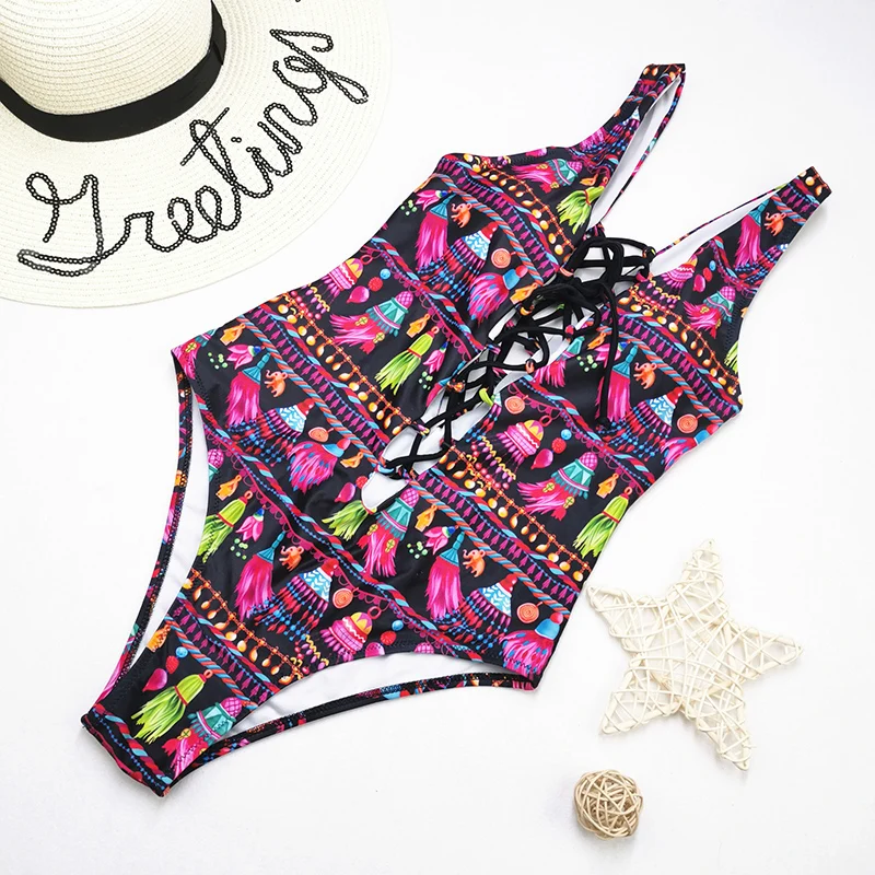 Women's One Piece Swimsuit Plunging Cross Bandage Swimwear Adjustable High Waist Branzilian Bathing Suit Monokini Femme 2XL
Women's One Piece Swimsuit Plunging Cross Bandage Swimwear Adjustable High Waist Branzilian Bathing Suit Monokini Femme 2XL