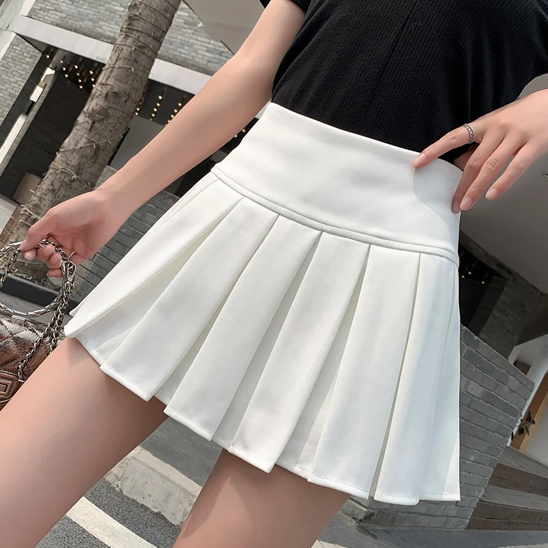 Fashion Women Elastic High Waist Miniskirt Sexy Anti-glare Pleated Skirt Show Leg Length Slim A Line Skirts Black White
Fashion Women Elastic High Waist Miniskirt Sexy Anti-glare Pleated Skirt Show Leg Length Slim A Line Skirts Black White