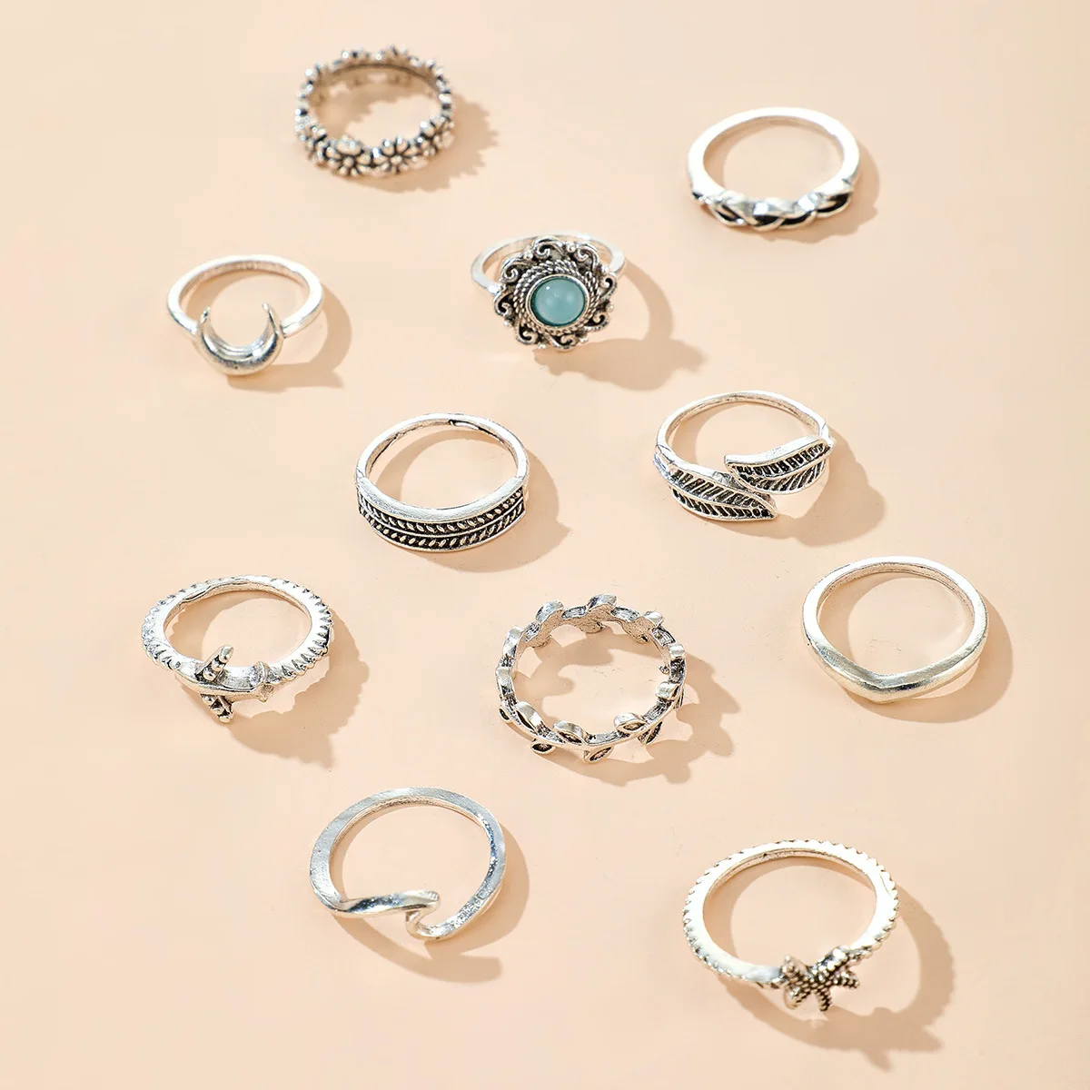 Vintage Women Crystal Finger Knuckle Rings Set for Girls Flower Starfish Moon Ring Bohemian Ring Fashion Jewelry Gift 
Vintage Women Crystal Finger Knuckle Rings Set for Girls Flower Starfish Moon Ring Bohemian Ring Fashion Jewelry Gift