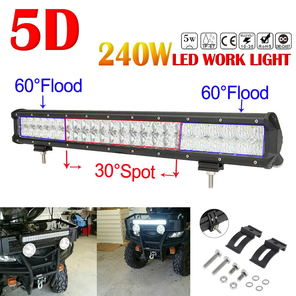 120W/240W 23 Inch Led Car Work Light Bar 5D Auto SUV Combo Vehicle Drive Lamp Bar Combo Offroad Light For Truck SUV Boat Car
120W/240W 23 Inch Led Car Work Light Bar 5D Auto SUV Combo Vehicle Drive Lamp Bar Combo Offroad Light For Truck SUV Boat Car