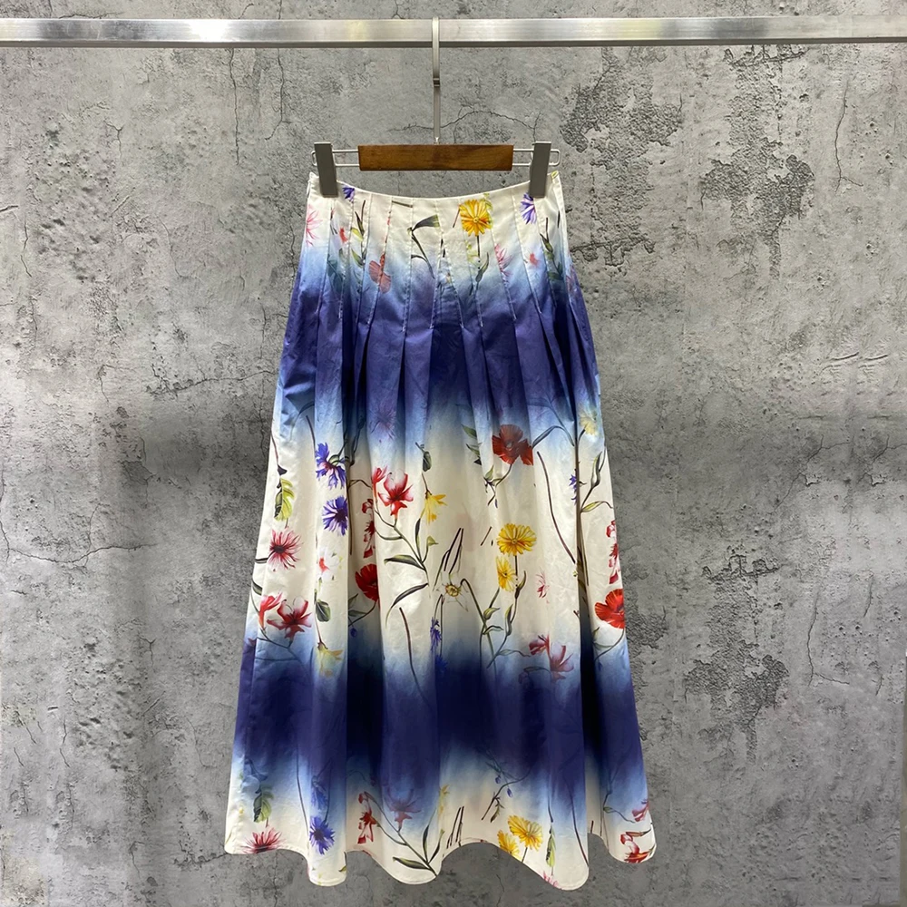2021 summer skirt 100% cotton high quality positioning ink-splashing denim pastoral pressure line cotton skirt with large swing
2021 summer skirt 100% cotton high quality positioning ink-splashing denim pastoral pressure line cotton skirt with large swing