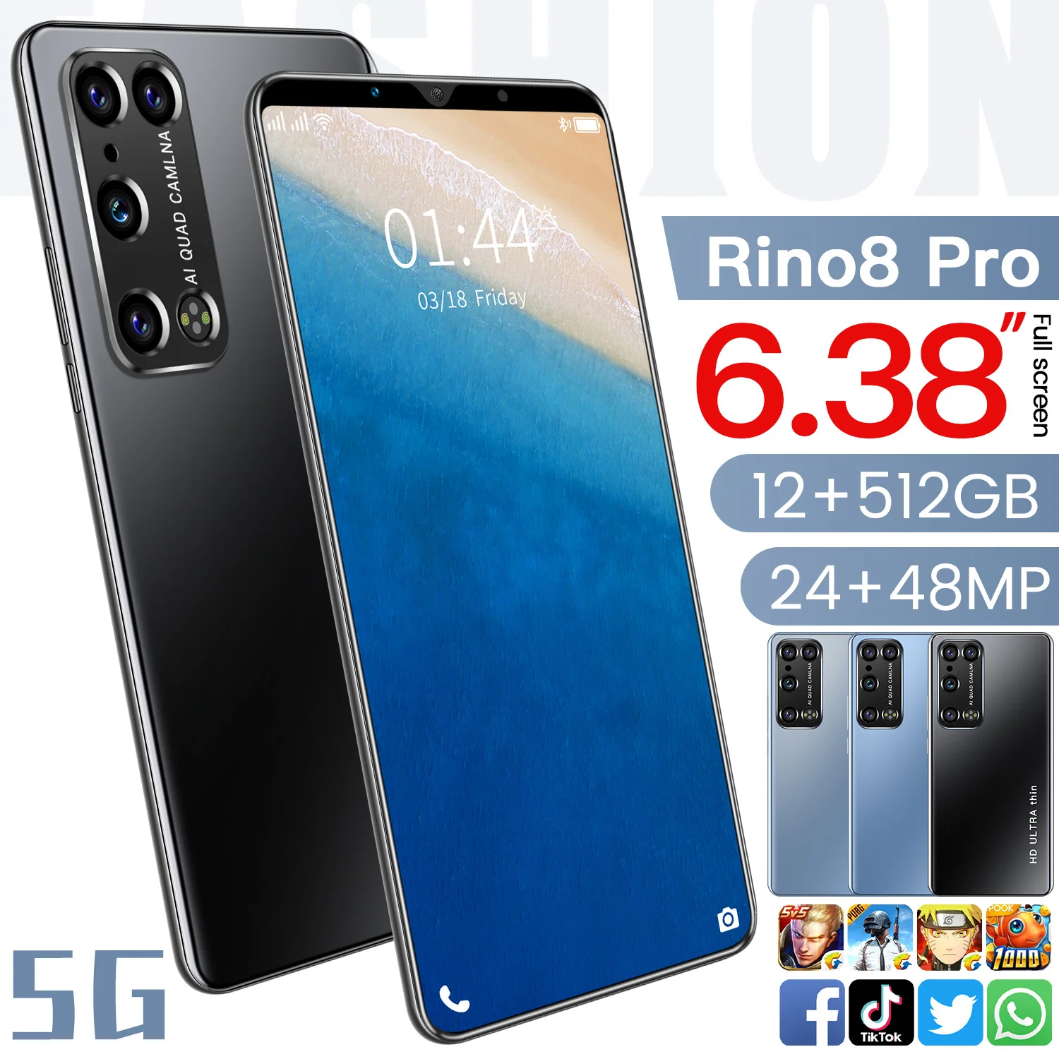 Rino8 Pro 6.38 Inch Smartphones Dual SIM Andriod10 MTK6889 Deca Core Global Version 12GB+512GB 24+48MP 5000mah Mobile Phones
Rino8 Pro 6.38 Inch Smartphones Dual SIM Andriod10 MTK6889 Deca Core Global Version 12GB+512GB 24+48MP 5000mah Mobile Phones