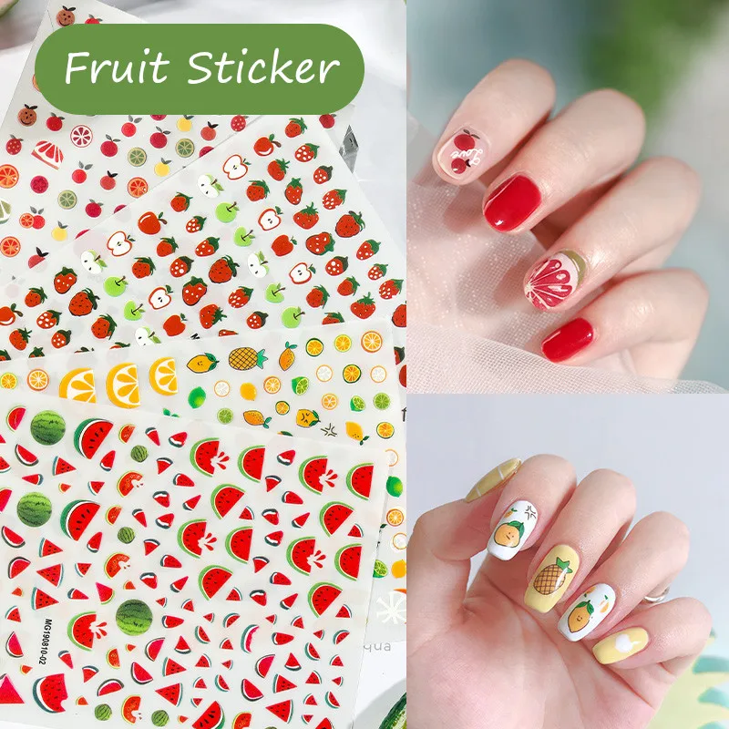 1 лист в виде фруктов лимона принтом Арбузов ананасов стикеры 3D на ногти Nail Art