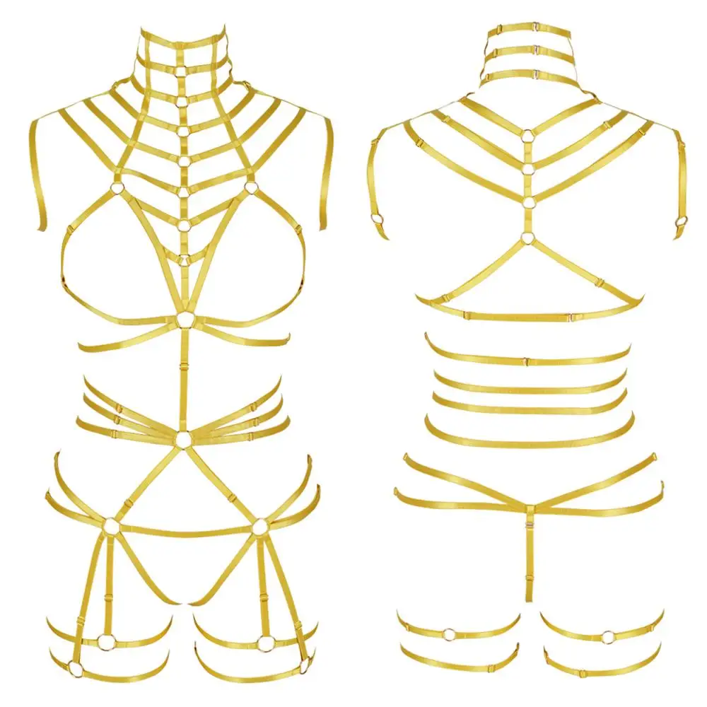 Festival Rave Women Bodysuit Body Cage Belt Yellow Strappy Elastic Adjust Suspender High Waist Garter Sexy Body Harness Bra Top
Festival Rave Women Bodysuit Body Cage Belt Yellow Strappy Elastic Adjust Suspender High Waist Garter Sexy Body Harness Bra Top