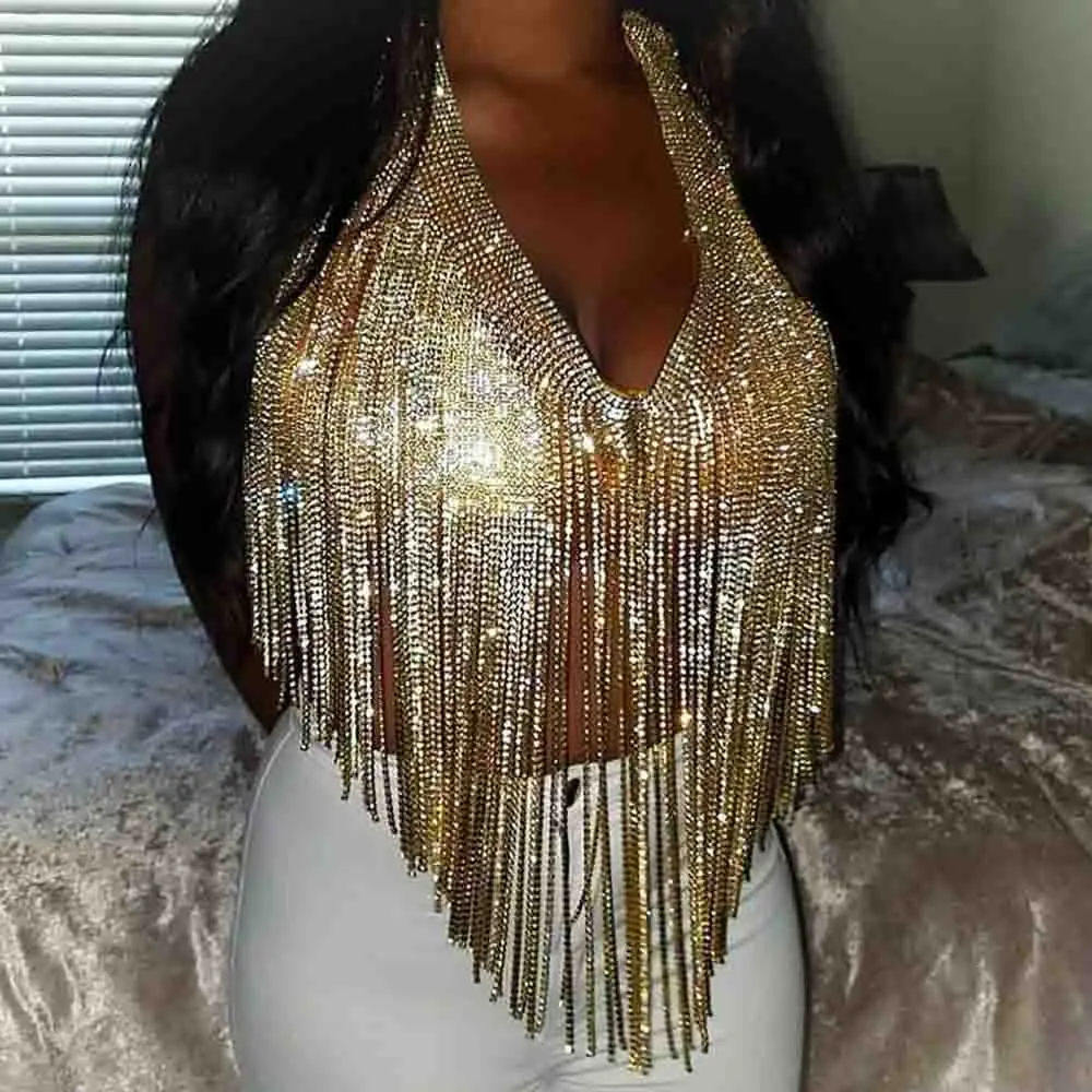Stonefans Sexy Tassel Rhinestone Body Chain Long Chest Necklace Ins Fashion Festival Jewelry Bikini Chest Chain Harness Women
Stonefans Sexy Tassel Rhinestone Body Chain Long Chest Necklace Ins Fashion Festival Jewelry Bikini Chest Chain Harness Women